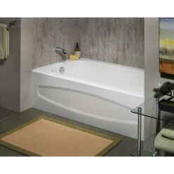 American Standard Sonoma Porcelain Enamelled Steel Bath 60-in X 30-in White Left-Hand Drain