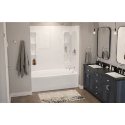 Technoform Monopro 5-Piece White Polystyrene Bathtub Wall - 60-in X 31-in X 59-in