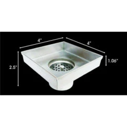 Reln Mate Stainless Steel Shower Drain - 4-in X 4-in