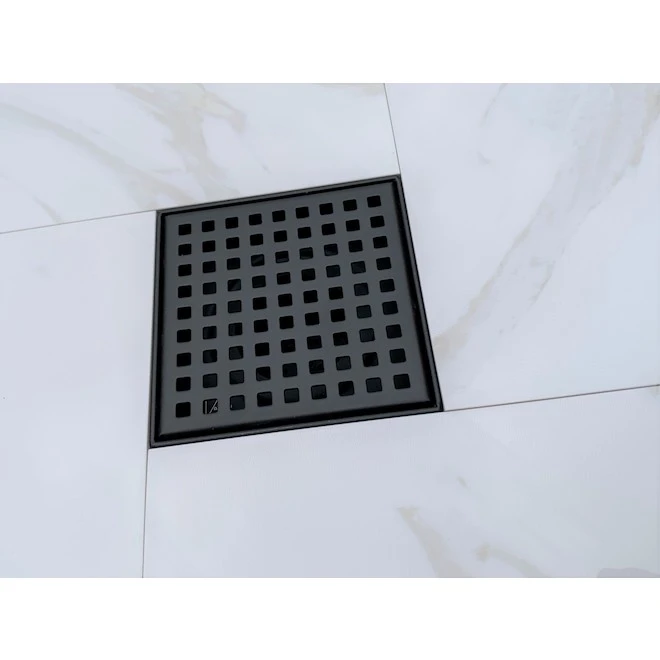 Reln Black Stainless Steel Shower Drain - 8-in X 8-in - Image 3