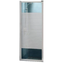 MAAX Pivolok Shower Door - 25-in X 26.75-in X 64.5-in - Striped Glass