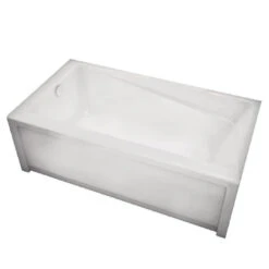 MAAX Newtown Acrylic Bathtub - 60-in X 30-in - Left-Side Drain - White