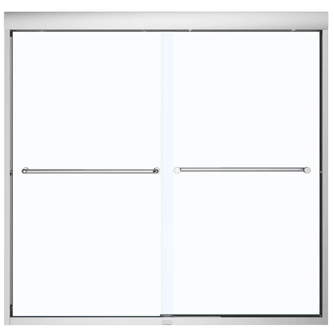 Maax Aura Sliding Bathtub Door - 51-55-in X 57-in - Clear Glass - Chrome Finish - Image 2