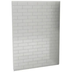 Maax Utile Shower Wall - Back Panel - 60-in X 80-in - Composite - Metro - Soft Grey