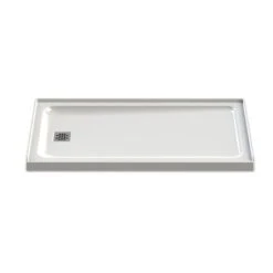 Olympia Shower Base - Acrylic - Left Drain - 60-in X 32-in - White