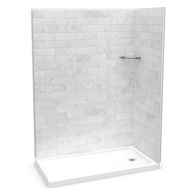 MAAX Utile Composite Back Panel Shower Wall - 60-in X 80-in - Carrara - Image 2