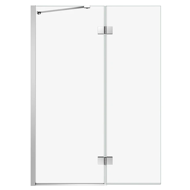 Maax Axial Duo Bathtub Shield - 42-in X 58-in - Clear Glass - Chrome Finish