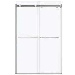 MAAX Duel Frameless Tempered Clear Glass Shower Sliding Door - Lotus Water-Repellent Coating