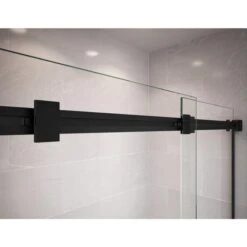 MAAX Duel Frameless Alcove Sliding Track Shower Tub Door With Clear Tempered Glass Panels