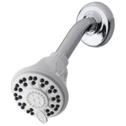 Waterpik Ecoflow Fixed Mount Shower Head - 4 Spray Settings - White Finish - 1.6-gal./min