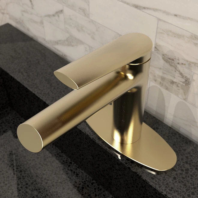 Belanger Opalia 1-Handle Lavatory Faucet With Presto Drain 6-in Matte Gold - Image 5