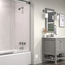 3-Handle Shower-Bathtub Faucet Chrome