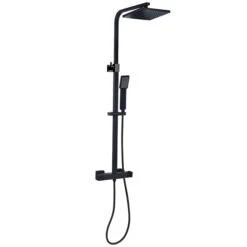 Project Source Shower Column - Adjustable Height - Square Head - Black