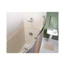 MOEN Adjustable 72-in Chrome Stainless Steel Curved Adjustable Shower Rod