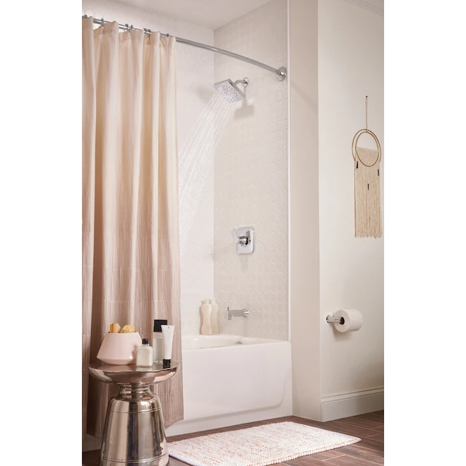 MOEN Adjustable 72-in Chrome Stainless Steel Curved Adjustable Shower Rod - Image 2