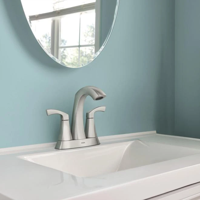 Moen Lindor Spot Resist Brushed Nickel 2-Handle WaterSense Bathroom Sink Faucet - Image 3