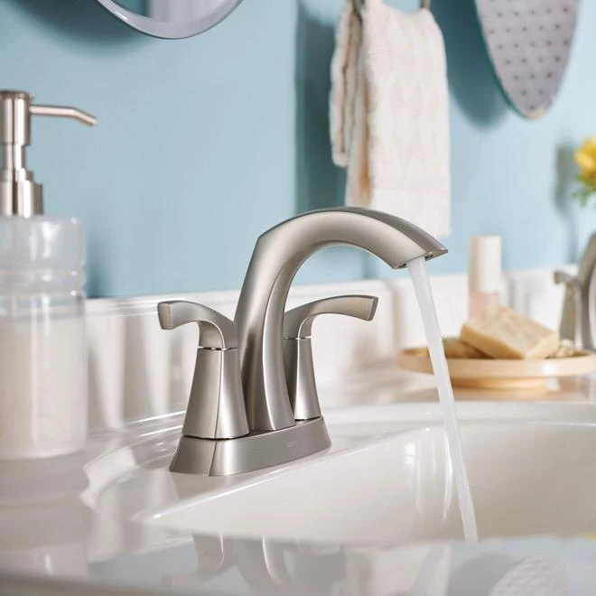Moen Lindor Spot Resist Brushed Nickel 2-Handle WaterSense Bathroom Sink Faucet - Image 2