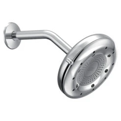 Moen Quattro Chromed Shower Head - 5.7 L/min - 4 Sprays - 6.5-in Head, Round