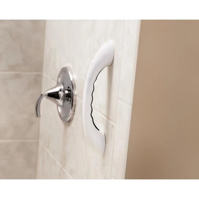 Bathtub Curved Grab Bar - 9'' - 250 Lb - White - Image 2