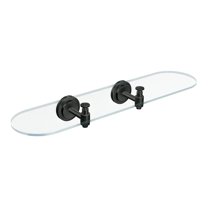 Moen Iso 20.4-in Matte Black And Glass Vanity Shelf