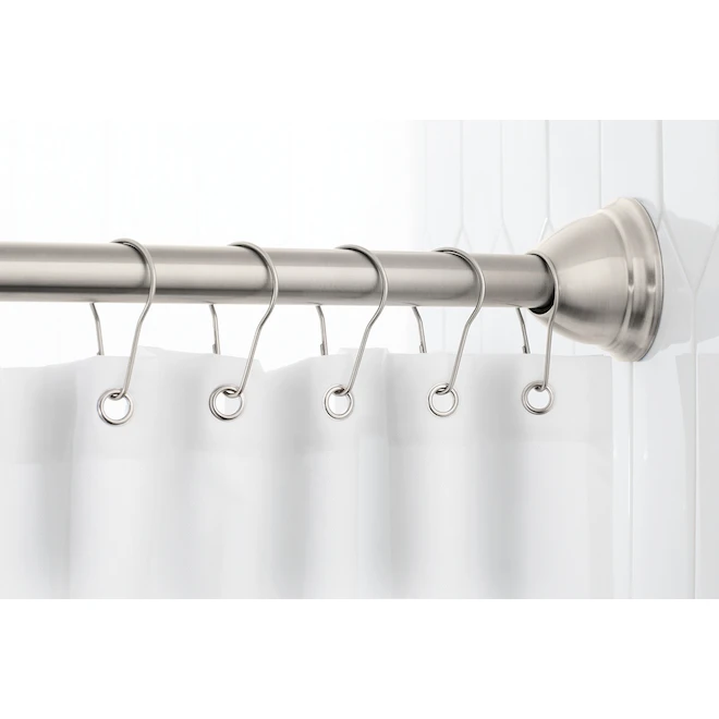 Moen Magnetix 57-in To 60-in Brushed Nickel Curved Shower Rod - Image 4