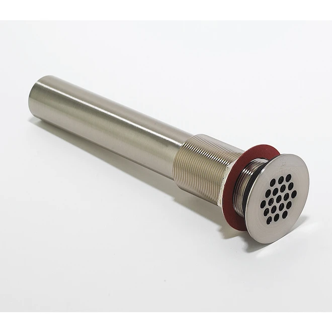 DECOLAV Universal Satin Nickel Grid Drain Decorative Sink Drain W/ Overflow