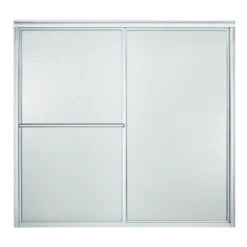 Sterling 56.25-in To 59.375-in W X 56.25-in H Silver Sliding Shower Door
