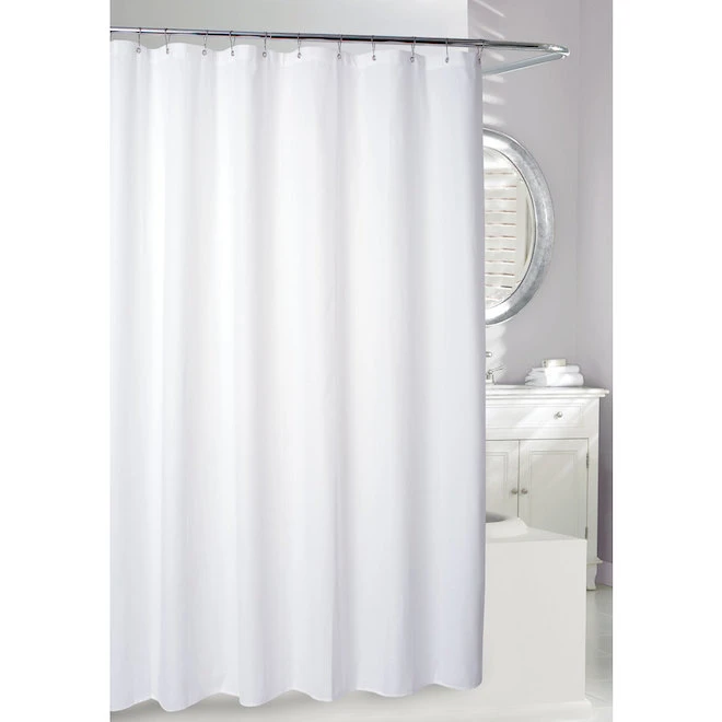 Moda At Home Bali Cotton Solid White Solid Shower Curtain