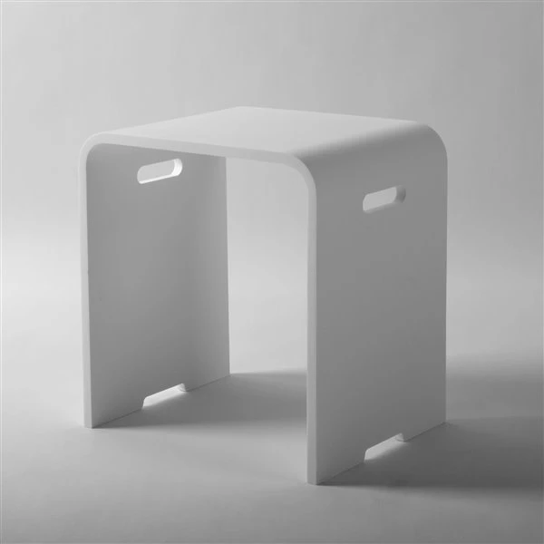 Jade Bath Shower Stool With Handles Matte White