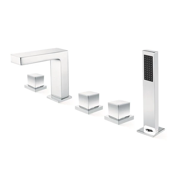 Jade Bath Kamila Chrome Deck-Mounted Bathtub Faucet