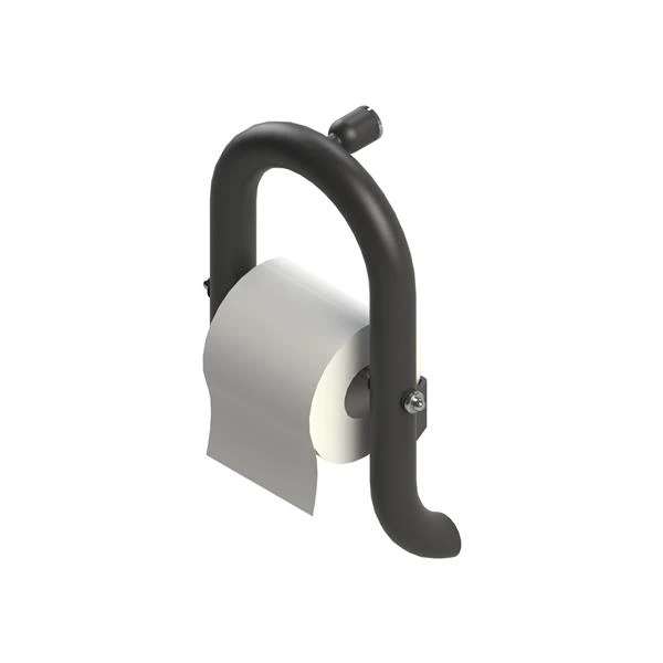Invisia Collection Matte Black Wall Toilet Roll Holder - Image 3