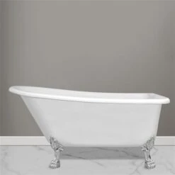 Jade Bath London 69-in White Freestanding Clawfoot Tub