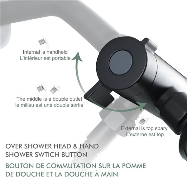 Clihome 2-function Matte Black 1-spray Shower Head And Handheld Shower Combo 2.5 Gpm (9.5 Lpm) - Image 5