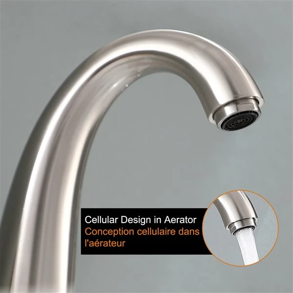 Clihome Brushed Nickel 2-handle Widespread Watersense Bathroom Sink Faucet - Drain Included - Image 4