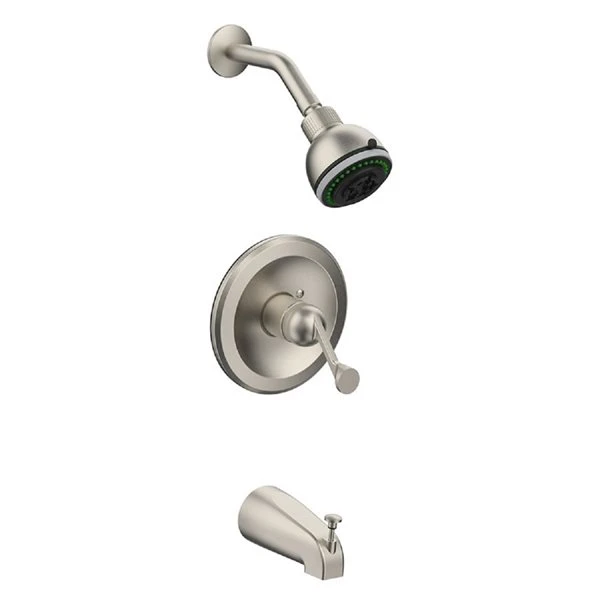 Streamway 1-Handle Nickel Bathtub And Shower Faucet - Valve Included
