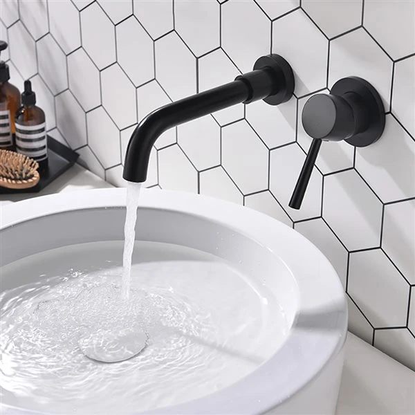 Dornberg Matte Black 1-Handle 2-Hole Bathroom Sink Faucet - Deck Plate Included - Image 5