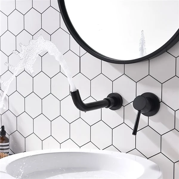 Dornberg Matte Black 1-Handle 2-Hole Bathroom Sink Faucet - Deck Plate Included - Image 2