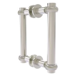 Allied Brass Contemporary Satin Nickel 6-in Back To Back Shower Door Pull With Twisted Accent
