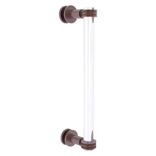 Allied Brass Clearview Antique Copper 12-in Single Side Shower Door Pull With Dotted Accents