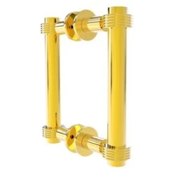Allied Brass Contemporary Polished Brass 6-in Back To Back Shower Door Pull With Grooved Accent