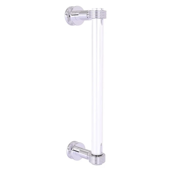 Allied Brass Clearview Polished Chrome 12-in Single Side Shower Door Pull With Grooved Accents