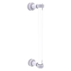 Allied Brass Clearview White 12-in Single Side Shower Door Pull With Grooved Accents