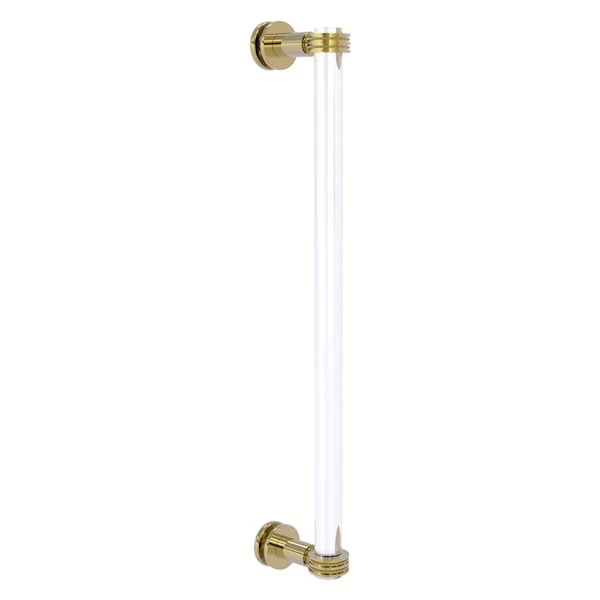 Allied Brass Clearview Brass-plated 18-in Single Side Shower Door Pull With Dotted Accents