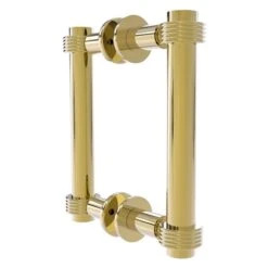 Allied Brass Contemporary Brass-plated 6-in Back To Back Shower Door Pull With Grooved Accent