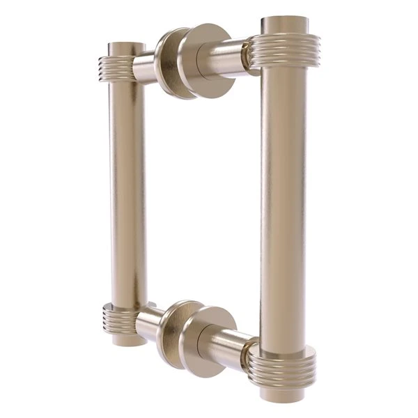 Allied Brass Contemporary Pewter 6-in Back To Back Shower Door Pull With Grooved Accent