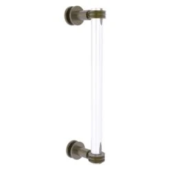 Allied Brass Clearview Antique Brass 12-in Single Side Shower Door Pull With Dotted Accents