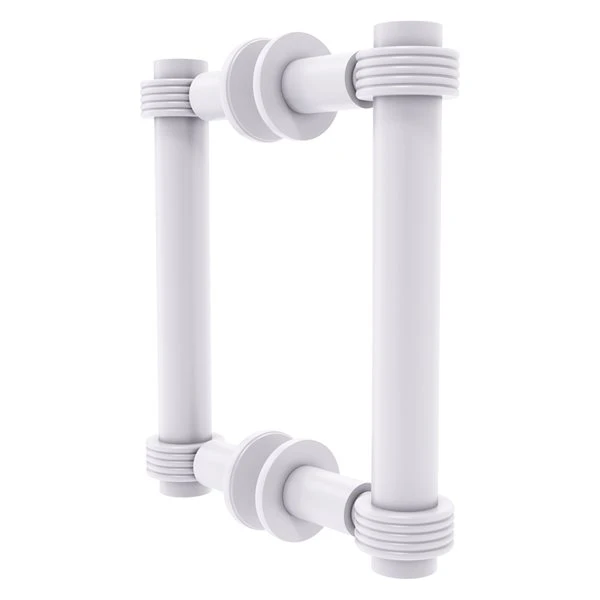 Allied Brass Contemporary White 6-in Back To Back Shower Door Pull With Grooved Accent