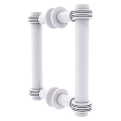 Allied Brass Contemporary White 6-in Back To Back Shower Door Pull With Dotted Accent