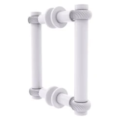 Allied Brass Contemporary White 6-in Back To Back Shower Door Pull With Twisted Accent