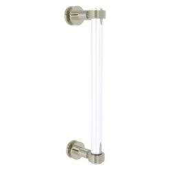 Allied Brass Clearview Polished Nickel 12-in Single Side Shower Door Pull With Grooved Accents